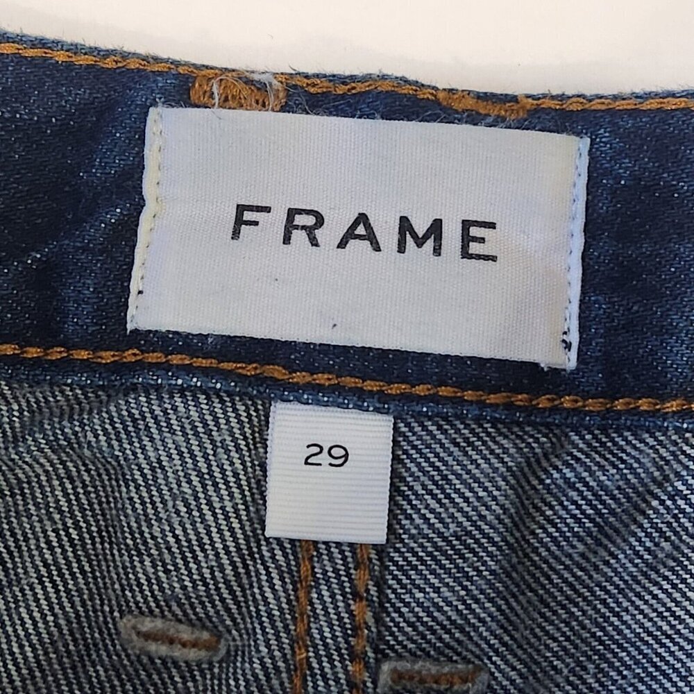 FRAME Denim Le High N Tight Straight Leg Exposed Zipper Jeans 29 Blue High Rise - Picture 3 of 13